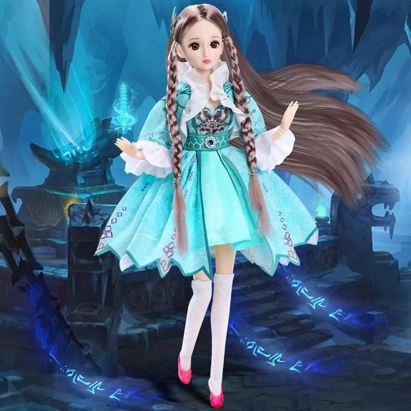 30cm Height Xiaowu Doll Full Set 1/6 Doll With Clothes Suit and Headdress Dress Up Toy for Girls