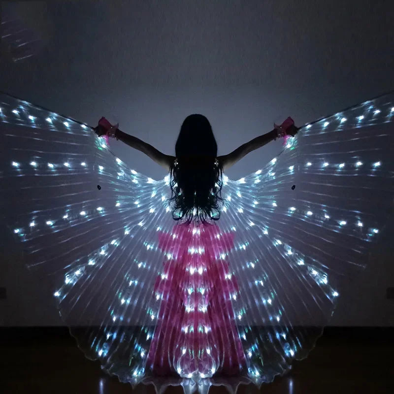 Children LED Light Fairy Angel Wing  Clothing Princess Costume Cloak Crown Tiara Rave Clothes Cosplay Outfit  Halloween
