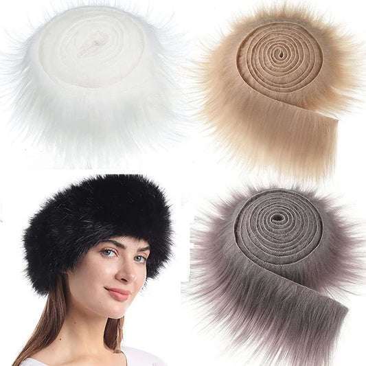 1.5M Fluffy Faux Fur Ribbon Tapes Trimming Soft Long Plush Fur Fabric Trim Fabric Roll Stripe DIY Crafts Apparel Sewing Decor