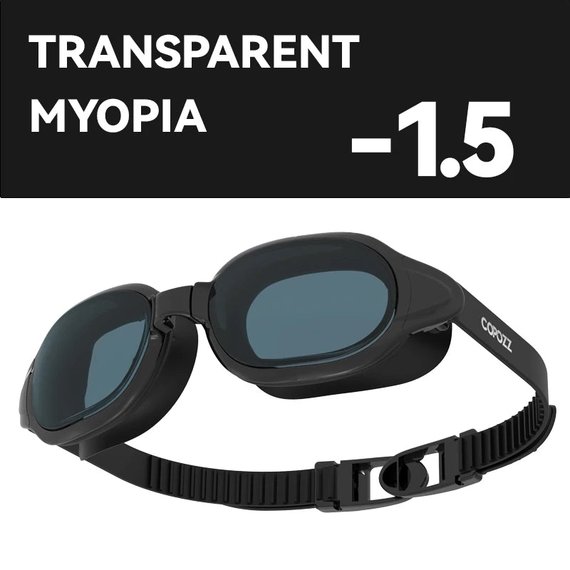 COPOZZ Best Swimming Goggles Men Women Adult Swim Goggle Professional Anti Fog Pool Swimming Glasses Eyewear -1.5 to -7