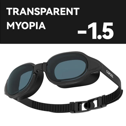 COPOZZ Best Swimming Goggles Men Women Adult Swim Goggle Professional Anti Fog Pool Swimming Glasses Eyewear -1.5 to -7