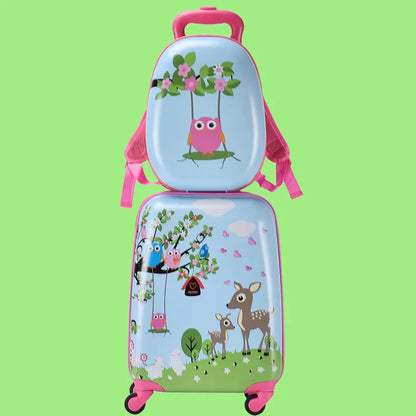 Children Trolley Rolling Luggage 18 Inch Universal Wheel Cartoon Dinosaur Suitcase 13 Inch Travel Bag Backpack Drag Box for Kids