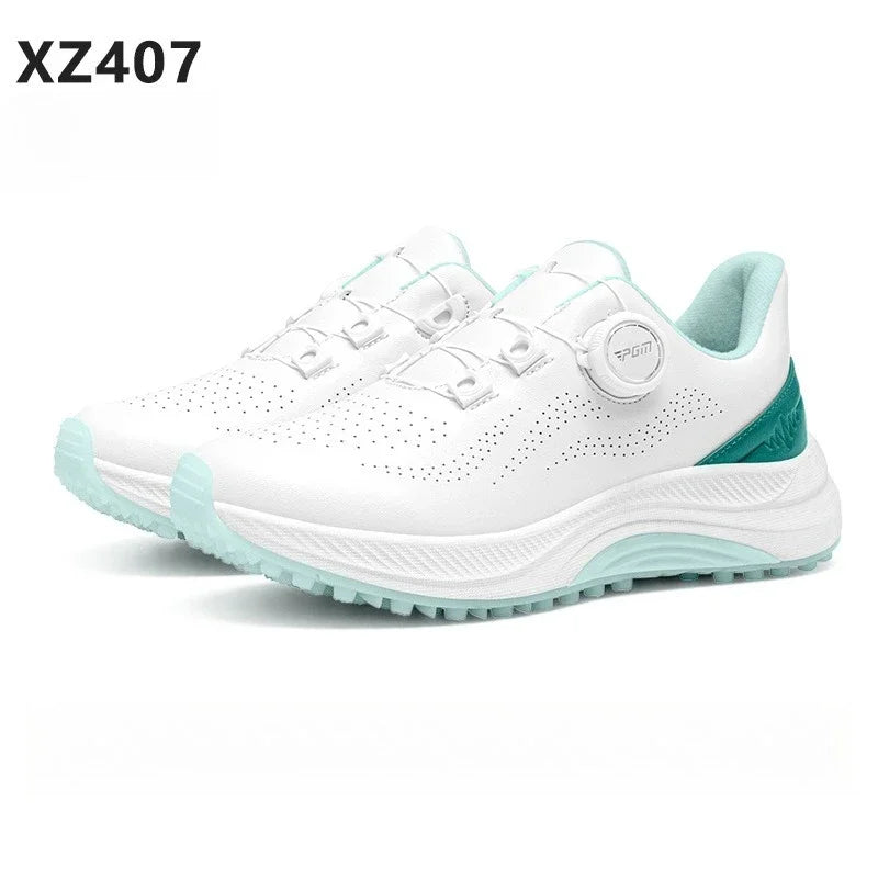 PGM Children Golf Shoes Breathable Anti Slip Wear-Resistant Knob Buckle for Boys Girls Outdoor Sports Sneakers XZ407