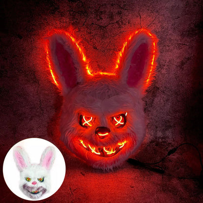 New Carnival Luminous Bear Bunny Mask Unisex Luminous LED Party Mask Halloween Cosplay Supplies Glowing Disguise Masks Props