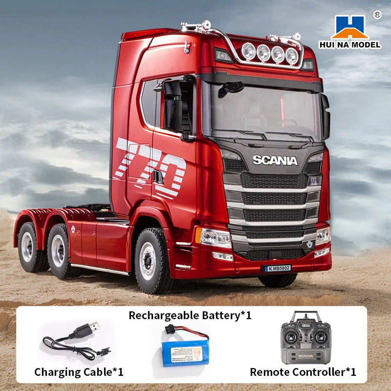 Huina Scania 770s 1:18 Scale RC Tractor Alloy Model Full Proportional Throttle 4WD 19 Channel Remote Control Car Toy for Kids