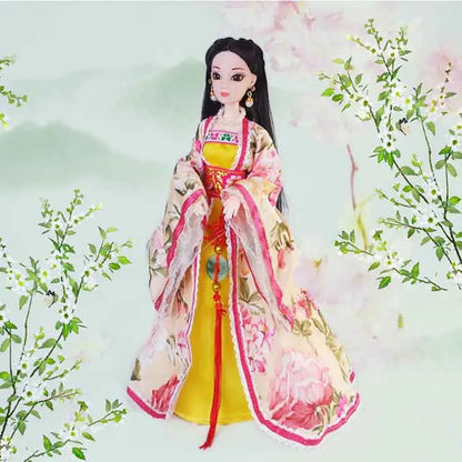 New 30cm Doll Full Set Chinese Style Costume Doll Set 1/6 Bjd Doll With Headwear Girls Play House Dress Up Toys