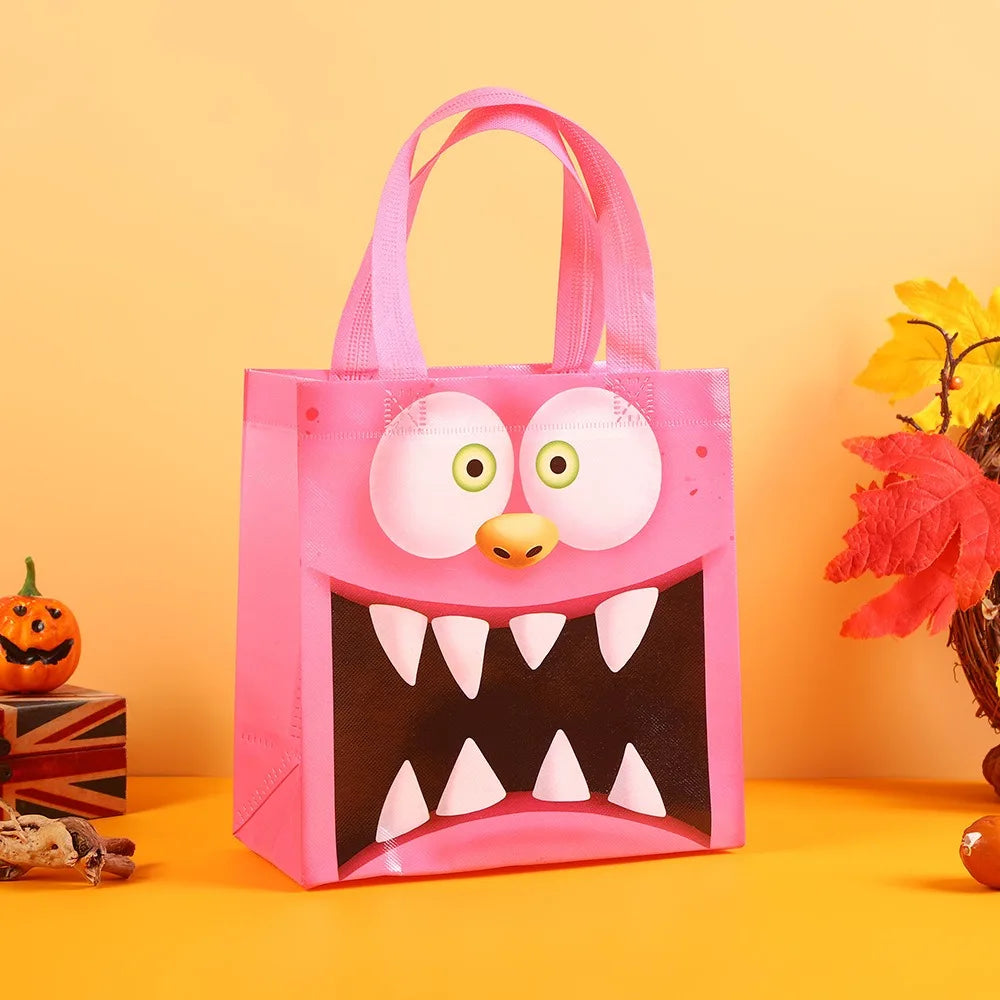 4/8/12 Pcs Non-Woven Pumpkin Ghost Handbag for Halloween Ghost Festival Prank Party Candy Gift Storage Packaging Supplies
