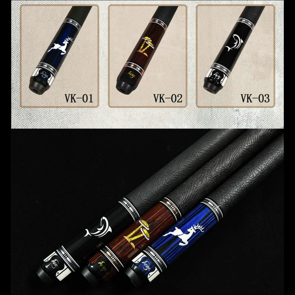 PERI VK Series Billiard Pool Cue Stick 12.5mm Set-Deer/Mashroom/Dolphin PERI VK Series Billiard Pool Cue Stick 12.5mm Set-Deer/