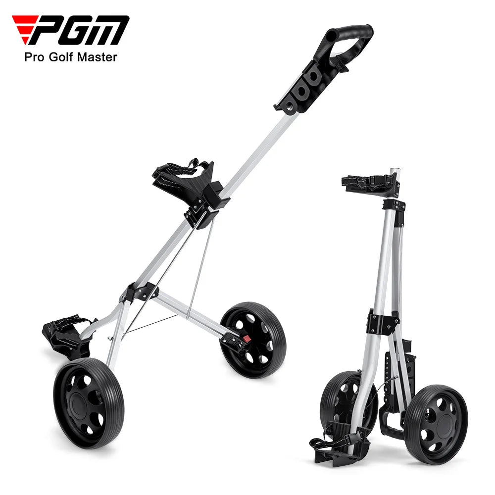 PGM Two-Wheel Golf Cart Golf Course Smooth and Silent Wheels Multifunctional Panel Foldable Push-Pull Golf Cart QC002