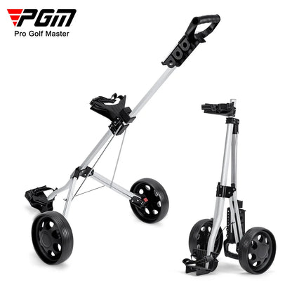 PGM Two-Wheel Golf Cart Golf Course Smooth and Silent Wheels Multifunctional Panel Foldable Push-Pull Golf Cart QC002