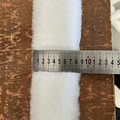 1m Artificial Rabbit Fur Widen White Ribbon for Trim Clothes Accessory Faux Fur Strips Cuffs DIY Fluffy Garment Decoration