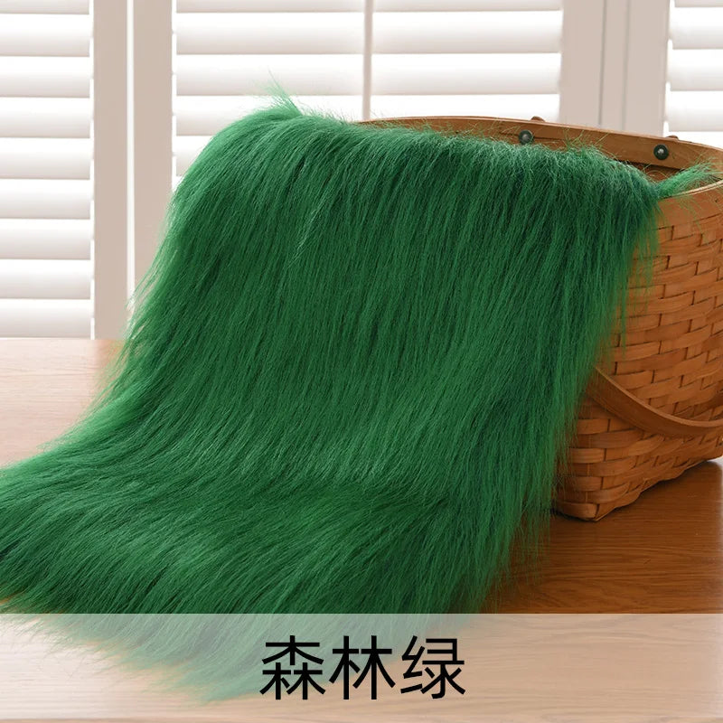 Dolls Long Plush Fabric Per Meter for Upholstery Coats Chair Cover Sewing Plain Fashion Fur Textile Needlework Thick Comfortable
