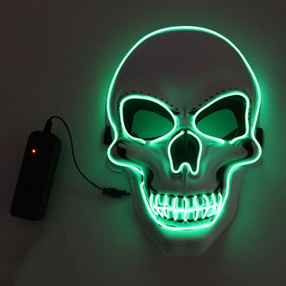 Halloween Horror Skull Mask - LED Cold Light Luminous, Cosplay Prop, Party Decoration, Spooky Glowing Skull Masks for Halloween