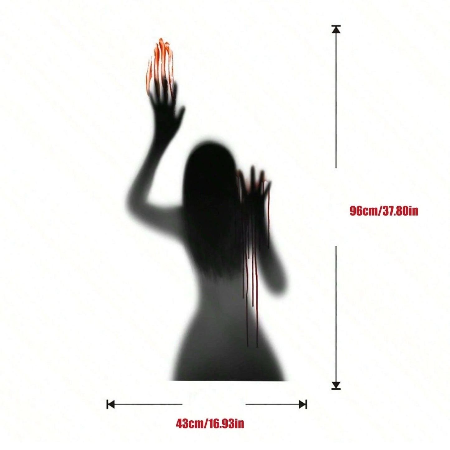 1pc Halloween Horror Female Ghost Blood Hand Wall Stickers for Halloween Party Glass Window DIY Backdrop Decorative Wall Sticker