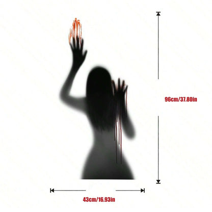 1pc Halloween Horror Female Ghost Blood Hand Wall Stickers for Halloween Party Glass Window DIY Backdrop Decorative Wall Sticker
