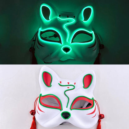 New Halloween Horror Party Mask Cosplay Movie Mask Neon LED Luminous Mask EL Cold Light Fluorescent Mask Masquerade Décor