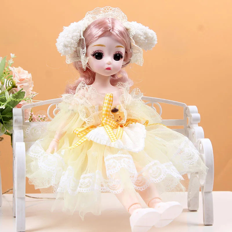 30cm New 1/6 Girl Princess Doll Set 23 Joints Movable 30cm Bjd Doll With Clothes Princess Dress Dolls Girls Birthday Gift Toys