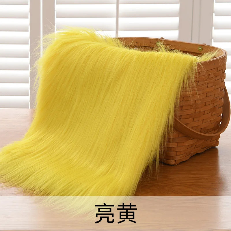 Dolls Long Plush Fabric Per Meter for Upholstery Coats Chair Cover Sewing Plain Fashion Fur Textile Needlework Thick Comfortable