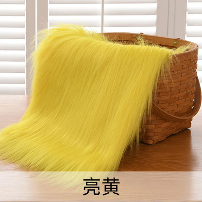 Dolls Long Plush Fabric Per Meter for Upholstery Coats Chair Cover Sewing Plain Fashion Fur Textile Needlework Thick Comfortable