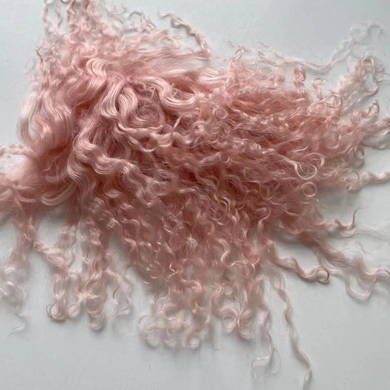 High Quality Sheepskin Wool Lamb Fur Pelt Hair Row Curly Hair Extensions SD Blyth Dolls Wigs Hair Wefts Accessories