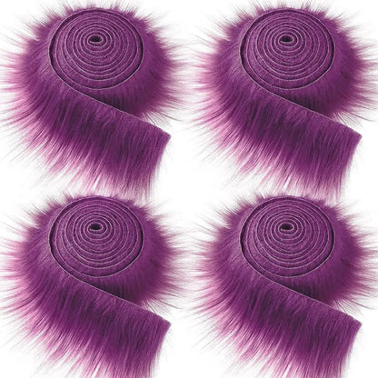 Crafts Gift Trimming Soft Apparel Sewing Fluffy Trim Fabric Roll Faux Fur Ribbon Tapes Long Plush Fur Fabric Plush Fur Stripe