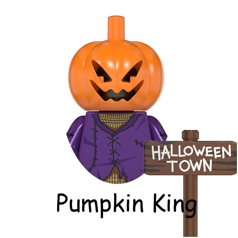 Halloween Horror Movie Terrible Leatherface Slender Man Midnight Ring Model Blocks Construction Building Brick Toys for Children