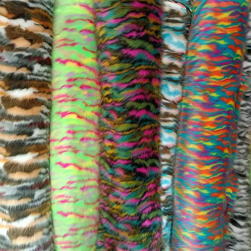 170*50cm High Grade Thicken Jacquard Fox Imitation Faux Fur Fabric,colorful Jacquard Fur Fabric for Patchwork