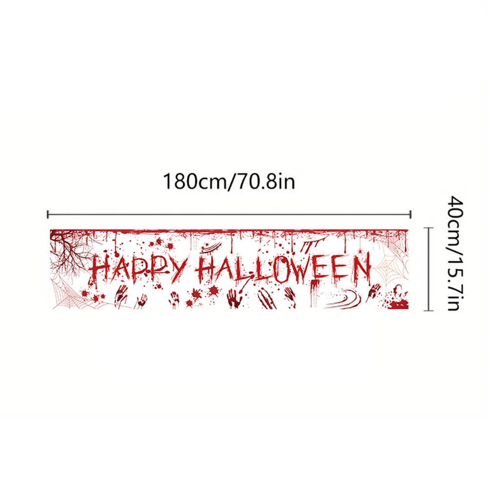 Happy Halloween Banners for Outside Decor Bloody Handprint Yard Sign Halloween Decorations Outdoor Banner Happy Halloween Banner