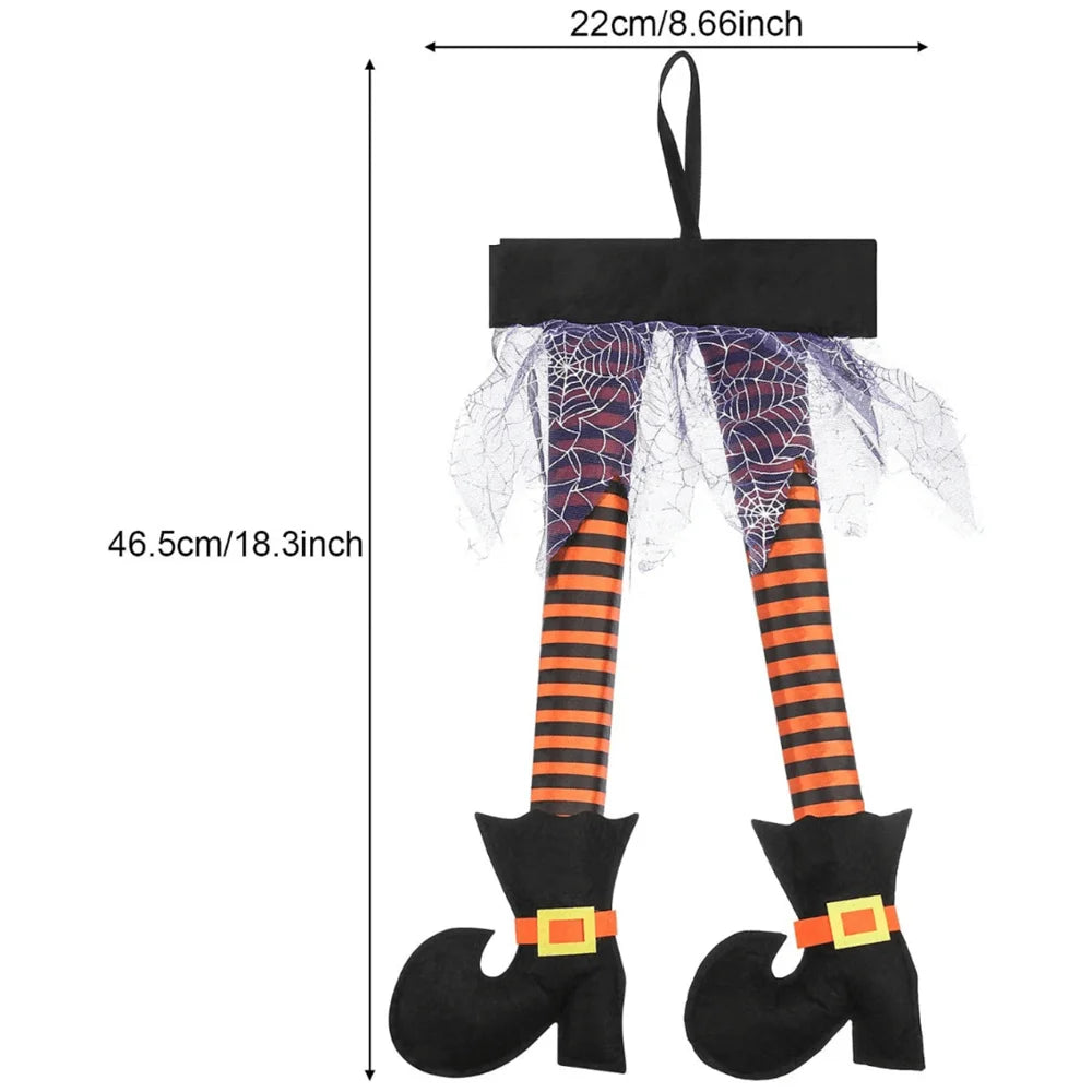 Halloween Witch Leg Decoration, Plush Filled Witch Legs for Wrath Car, Outdoor Evil Hanging Ornament, Car Trunk Yard Decor