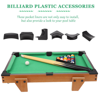 2 Sets Black Liners Plastics Billiard Table Accessories Pool Table Parts Net Corners Snooker Balls Entertainment