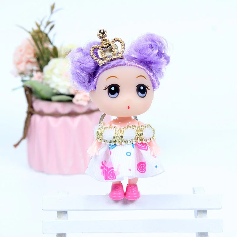 9CM Multi Styles Fashion Princess Doll Creative Enamel Doll Wedding Dress Girl Doll Key ChainToy Gift for Kids Children