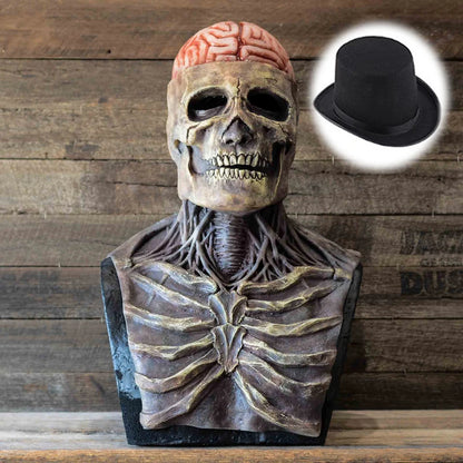 2025 Halloween Latex Skeleton Head Mask Horror Brain Helmet Mask Cosplay Party Supplies Skull Full Face Mask
