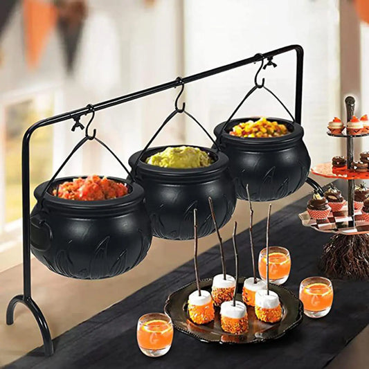 3Pcs Halloween Witch's Cauldron Candy Pot Storage Bucket Party Giveaway  Trick-Or-Treat Activity Fun Halloween Decoration