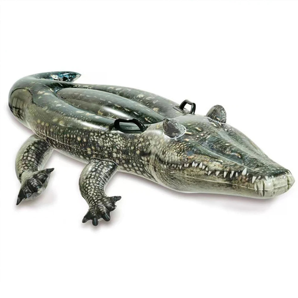 170cm Adults Kid Water Party Toys Inflatable Alligator Seat Ride Swimming Ring Crocodile Float Pool Beach Party Water Supplies