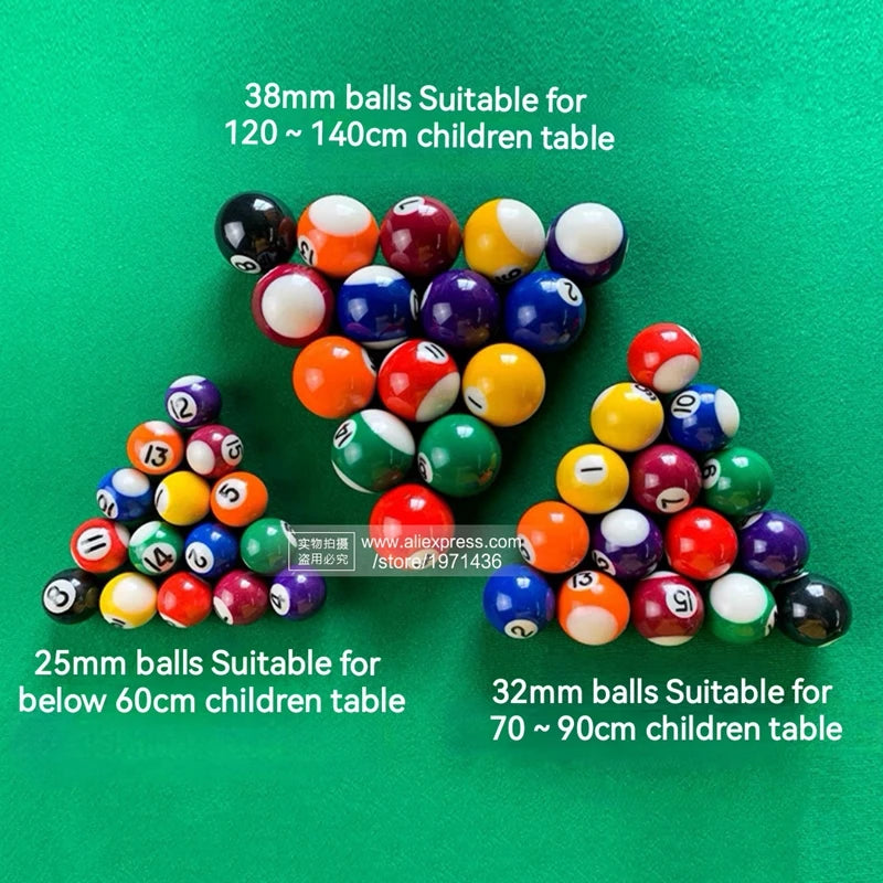 American Billiard Table Balls 16pcs 25mm/32mm/38mm Professional Snooker Accessories Children Game Toy Kids Pool Cue Balls Set