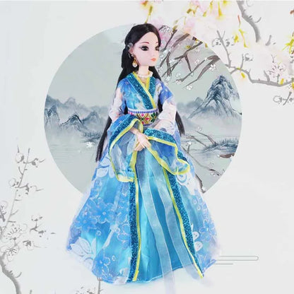 New 30cm Doll Full Set Chinese Style Costume Doll Set 1/6 Bjd Doll With Headwear Girls Play House Dress Up Toys
