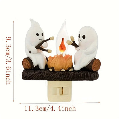 Halloween Ghost Bonfire Twinkling Night Light, 3D LED Campfire Night Light, Halloween Interior Decoration, Room Cute Decoration
