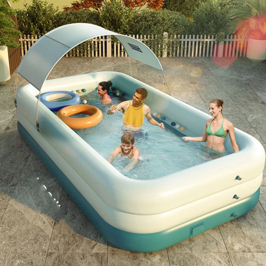 380cm/210cm 3 Layer Automatic Inflatable Swimming Pool Large Pools for Family Removable Children's Pool Ocean Ball PVC Bath Kids