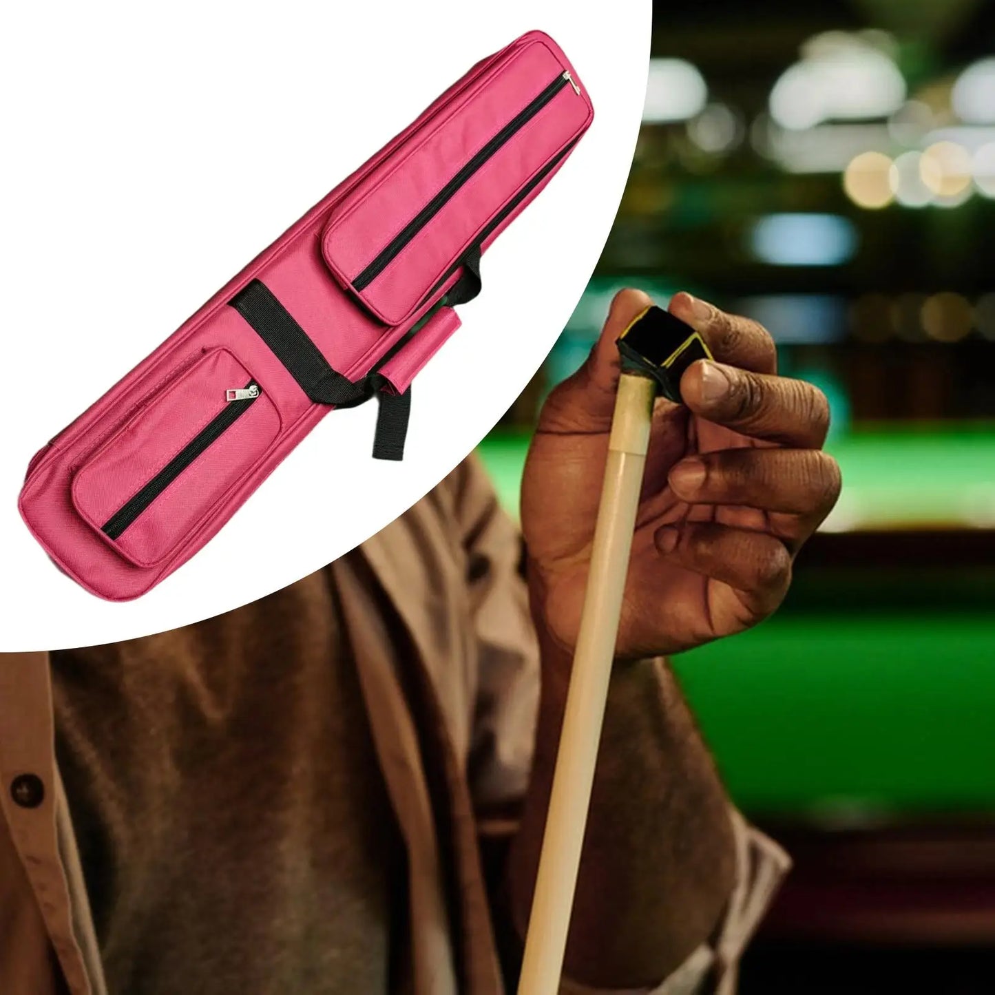 Oxford Cloth Billiard Pool Cue Carrying Case Professional Club Organizing Protector Practical With Carry Strap Pool Cue Bag