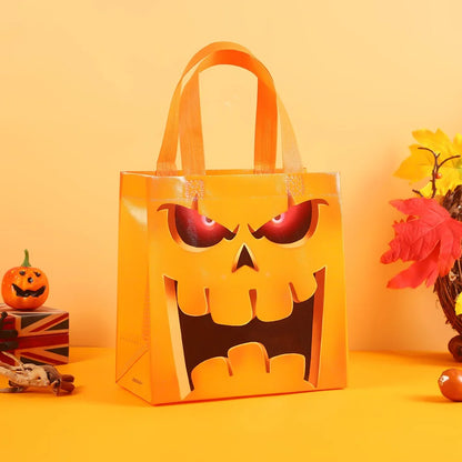 4/8/12 Pcs Non-Woven Pumpkin Ghost Handbag for Halloween Ghost Festival Prank Party Candy Gift Storage Packaging Supplies