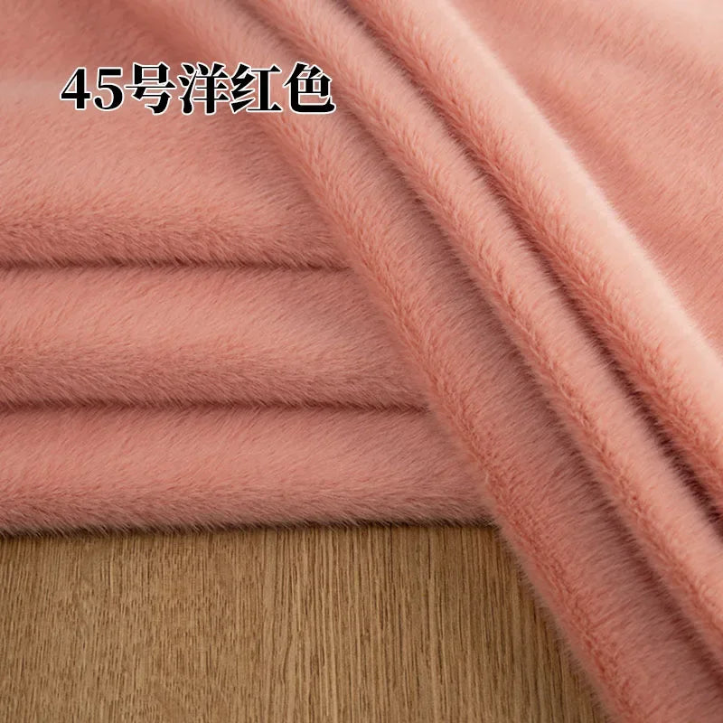 5mm Stretch European Mink Faux Fur Fabric High-Low Pattern for Clothing Scarves Hats Photo Props DIY Craft Decoration