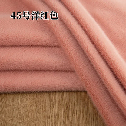 5mm Stretch European Mink Faux Fur Fabric High-Low Pattern for Clothing Scarves Hats Photo Props DIY Craft Decoration