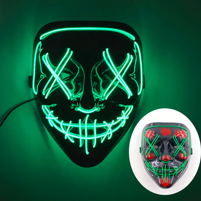 New Arrival Halloween Mask Horror Venom  LED Luminous Mask Cosplay Costume Makeup Prom Party