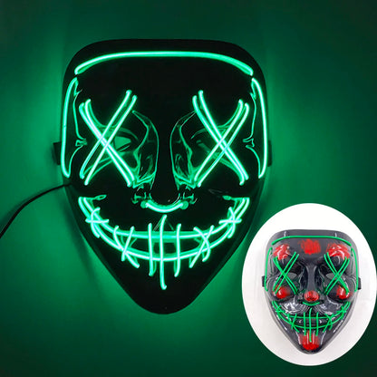 New Arrival Halloween Mask Horror Venom  LED Luminous Mask Cosplay Costume Makeup Prom Party