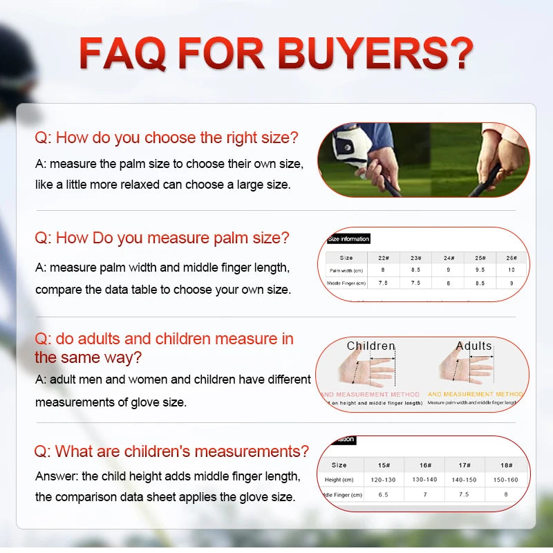 Children's Golf Gloves Deerskin Golf Gloves Kid Youth Breathable Fiber Layer Soft Comfortable Anti-Slip Outdoor Training Present