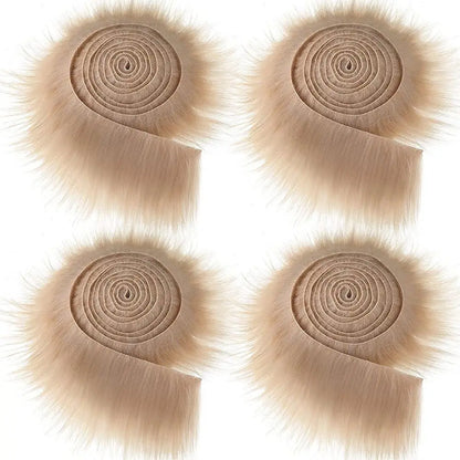 Crafts Gift Trimming Soft Apparel Sewing Fluffy Trim Fabric Roll Faux Fur Ribbon Tapes Long Plush Fur Fabric Plush Fur Stripe