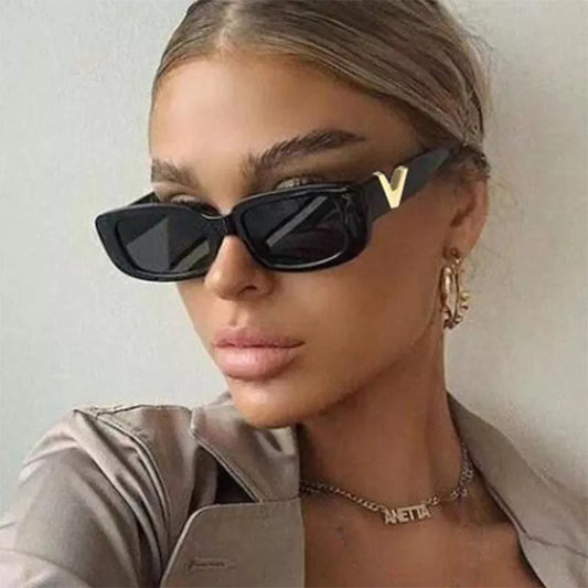 Retro Cat Eye Rectangle Sunglasses Women 2025 Trendy Vintage Designer v Sun Glasses  Eyewear Woman UV400 Lentes De Sol Mujer
