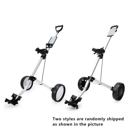 Professional Golf Bag Trolley Cart Portable 2 Wheel Foldable Aluminum Alloy Wear Resistant Golf Cart Course Use Trolley Cart
