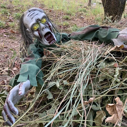 Crawling Ghost Electric Scary Crawling Spirit Horror Voice Control Bloody Ghost Zombie Props Haunted House Yard Halloween Decor