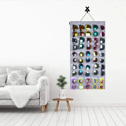 1 Pcs Sunglasses Felt Storage Hanging Bag Sunglasses Accessories Hanging Display Rack Behind the Door Wall Storage Organizer New